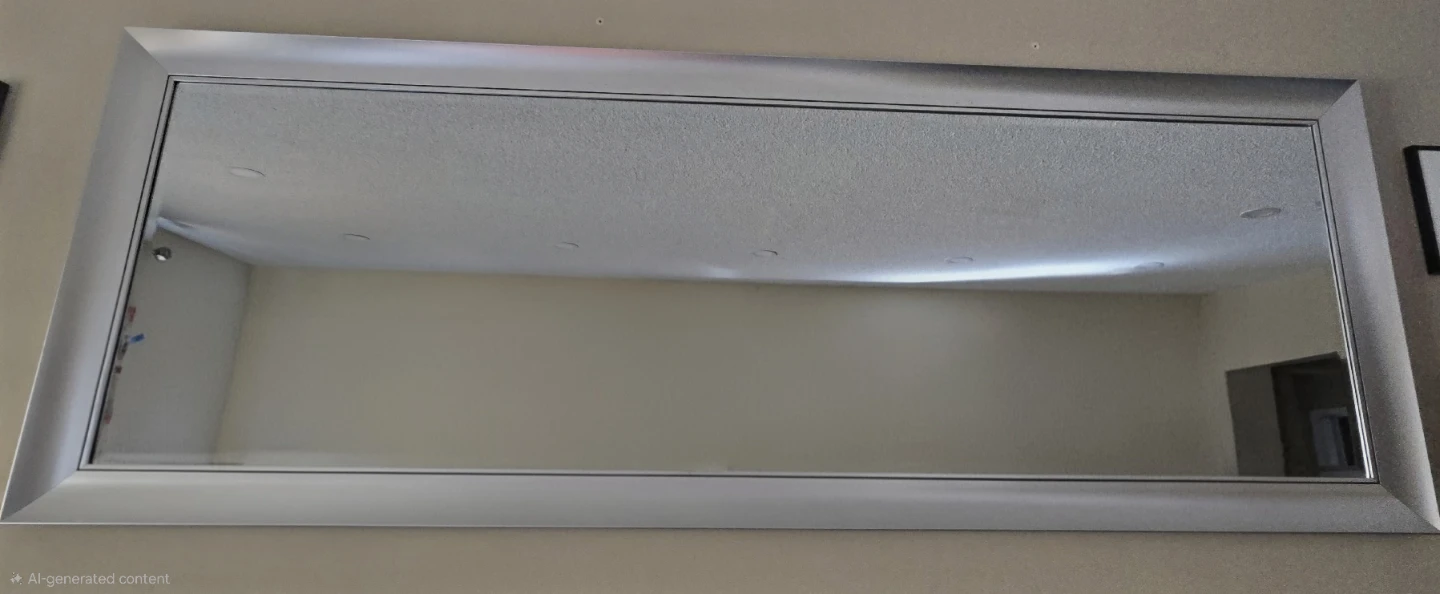 Large Silver Framed Mirror
