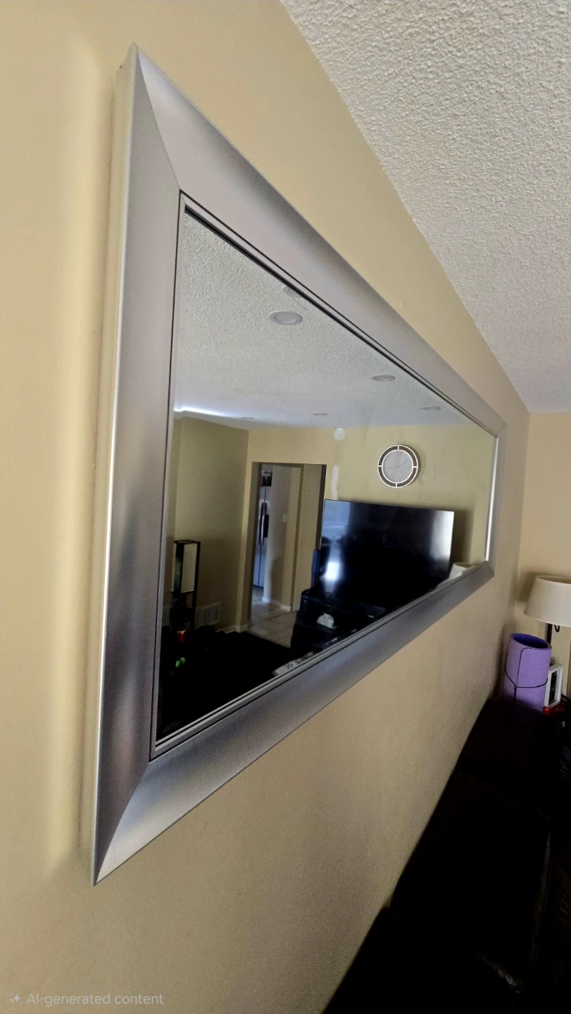 Large Silver Framed Mirror - photo 2