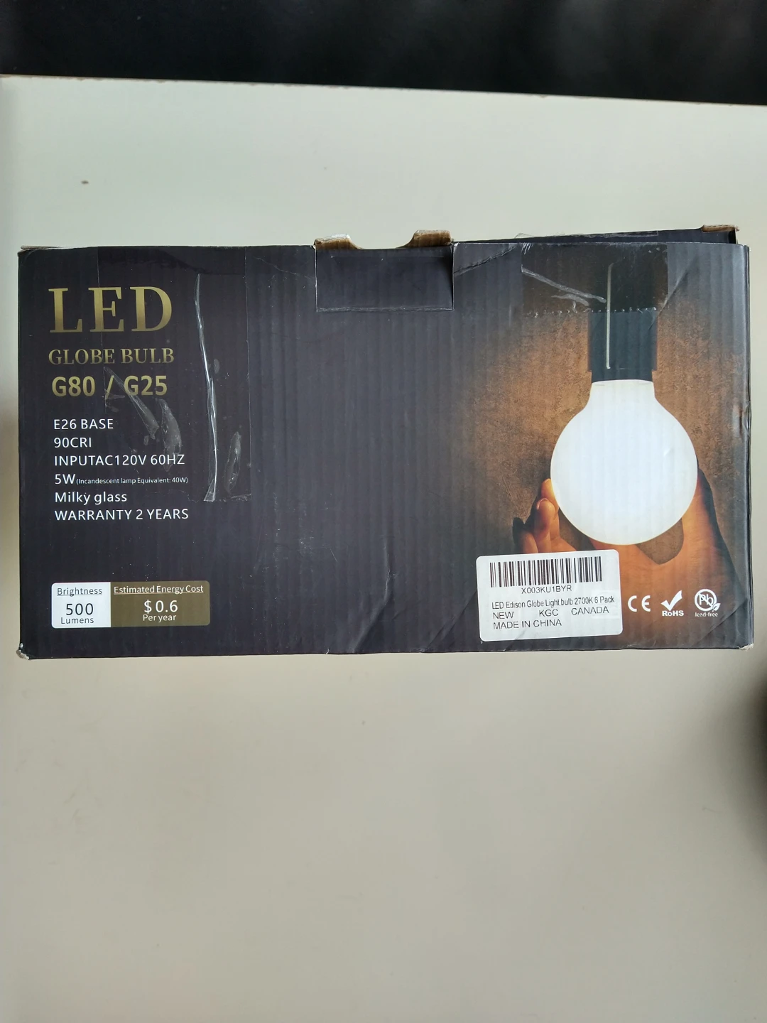 LED Globe Light Bulb G80/G25 - 5W pack 6. - photo 2