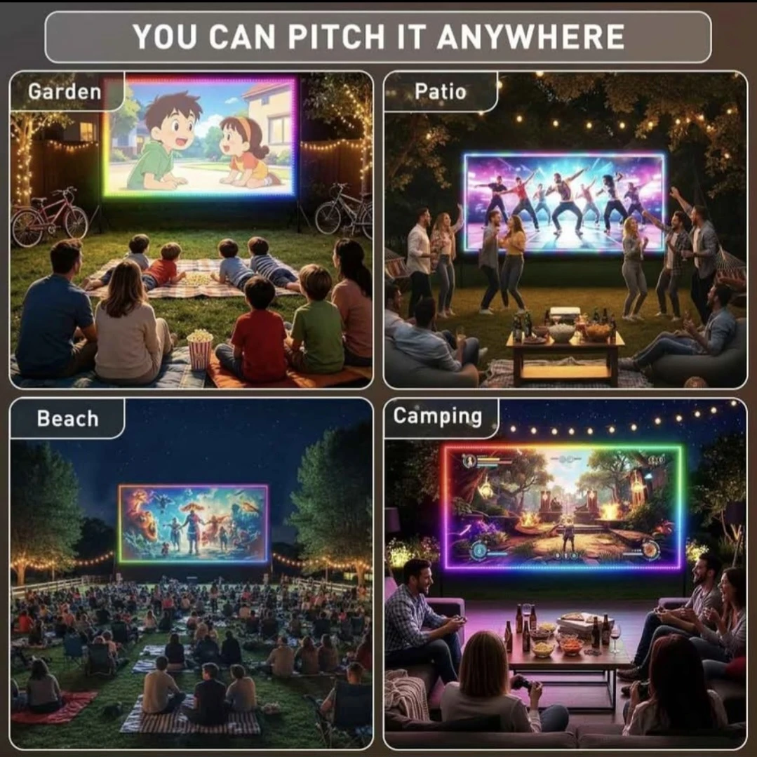 150-inch 4K LED Outdoor Projector Screen with RGB IC Lights - photo 3