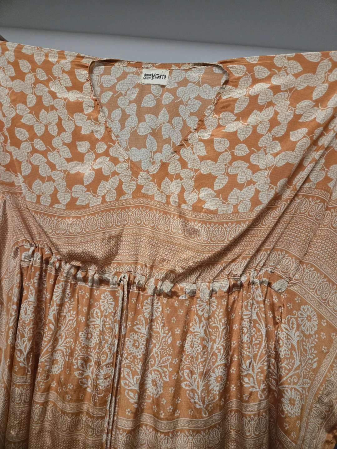 Orange Yarn Kaftan Dress with Tie Waist - photo 4