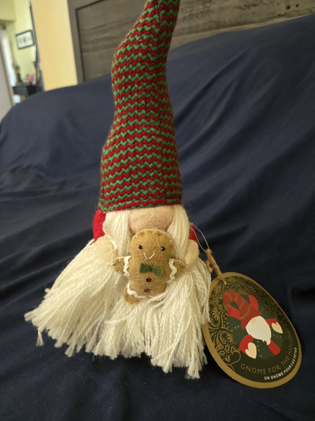Christmas Gnome Holding Gingerbread Man - photo 4