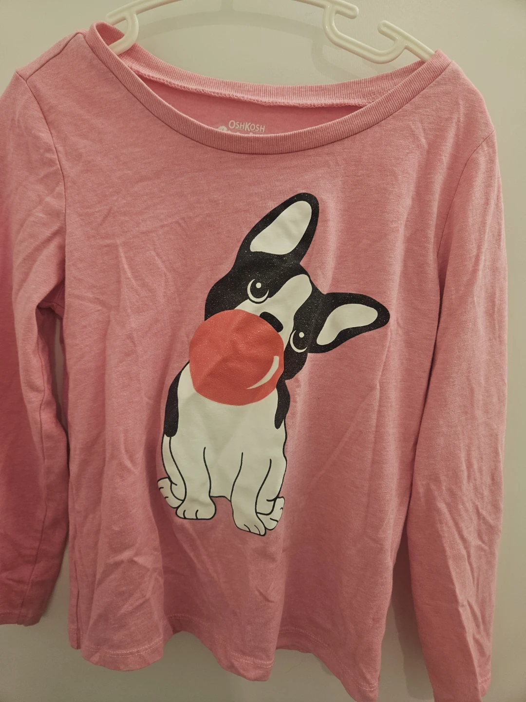 OshKosh B'gosh Pink French Bulldog Long Sleeve Shirt