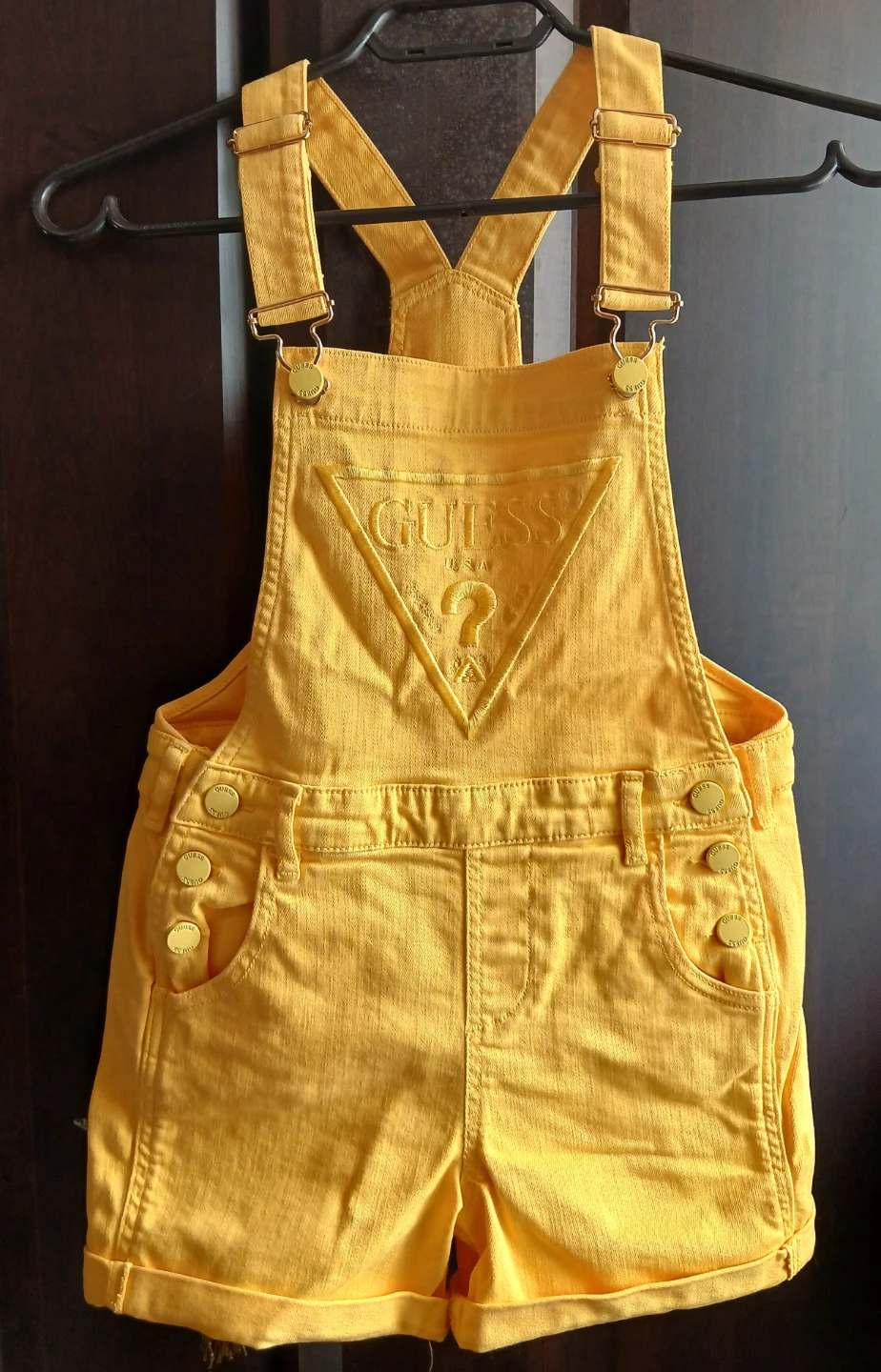 Guess Yellow Denim Shortalls - Size 10