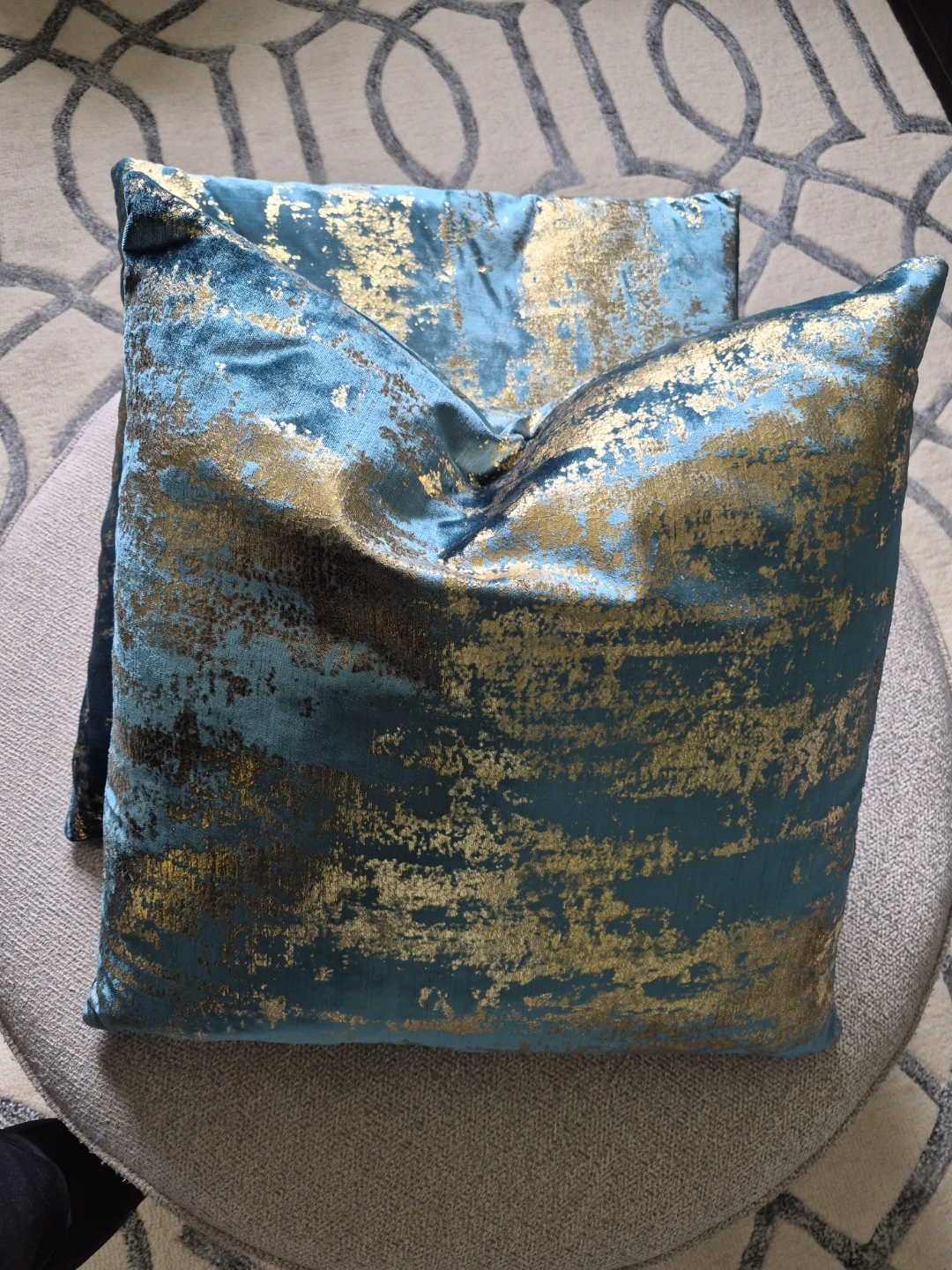 Teal and Gold Accent Throw Pillows (Set of 2) - photo 2