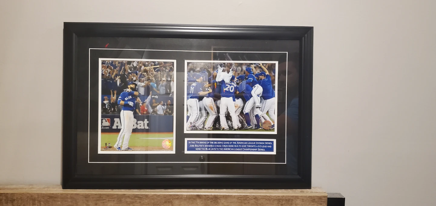 Framed Toronto Blue Jays Jose Bautista Batflip Photo