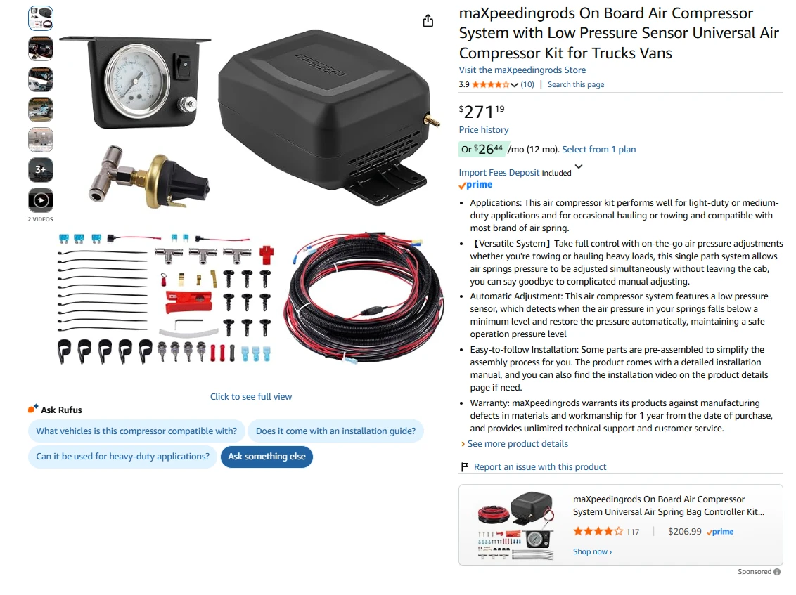 On Board Air Compressor System Kit - photo 2