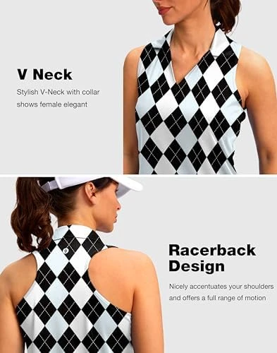 Sleeveless Argyle Golf Polo Shirt Size S - photo 5