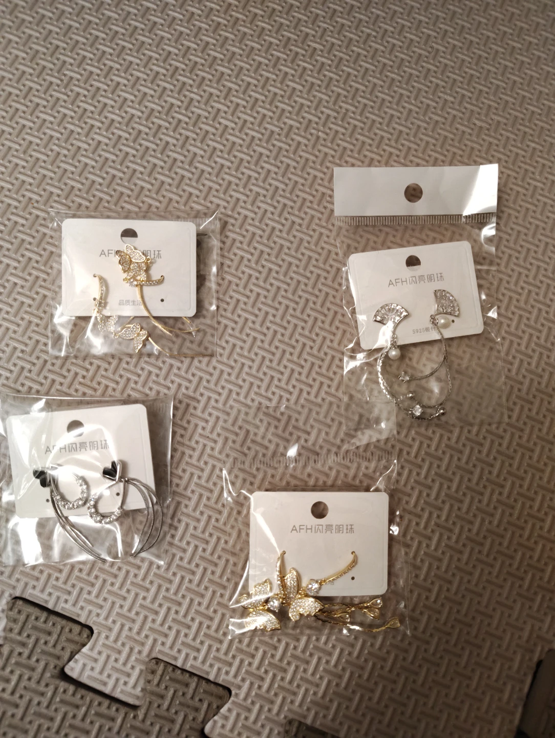 fashion earrings, $2/pair