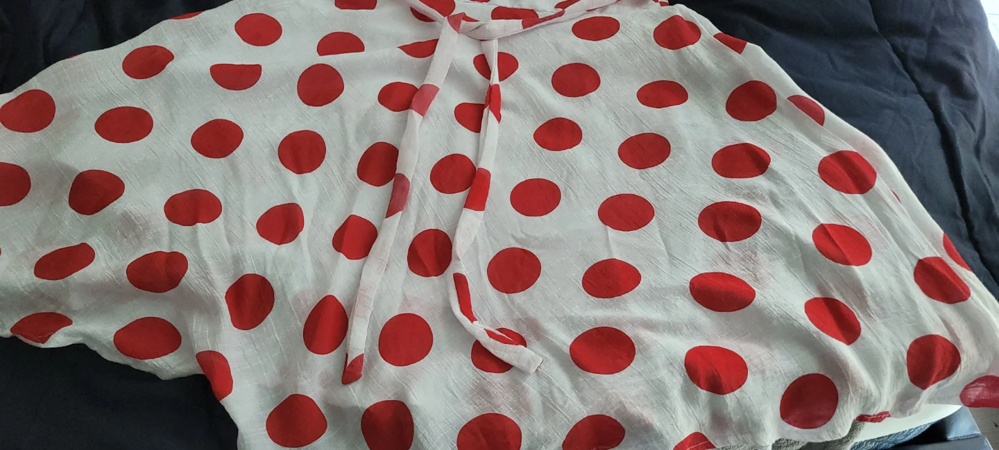 White Polka Dot Midi Dress with Belt - photo 3