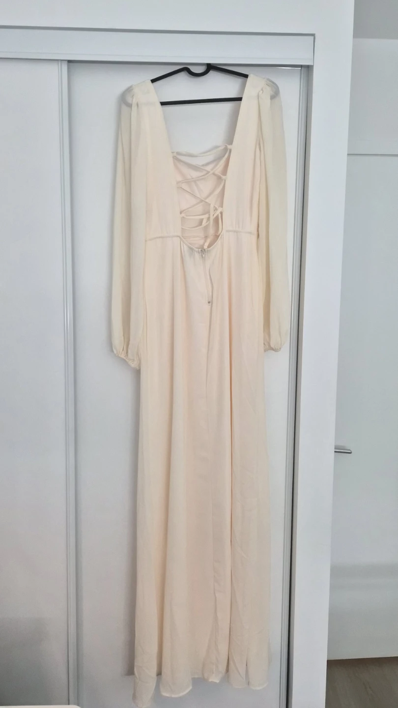 Windsor Ivory Long Dress with Lace-Up Back - photo 2