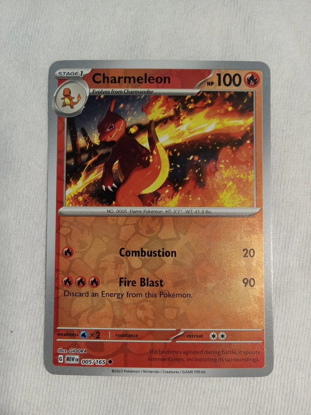 Pokemon Charmeleon Reverse Holo Card 005/165 - photo 2