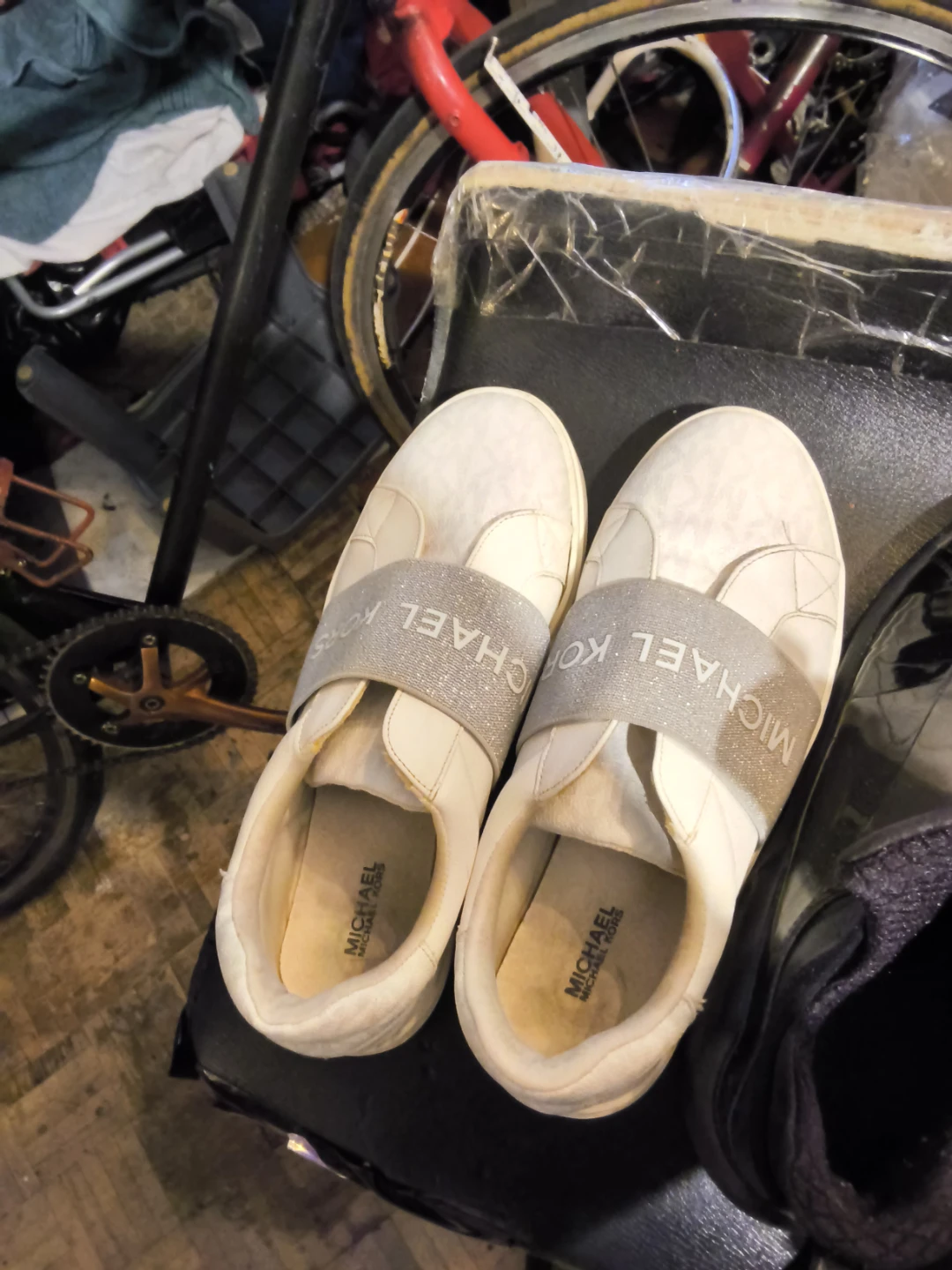 Michael Kors White Slip-On Sneakers