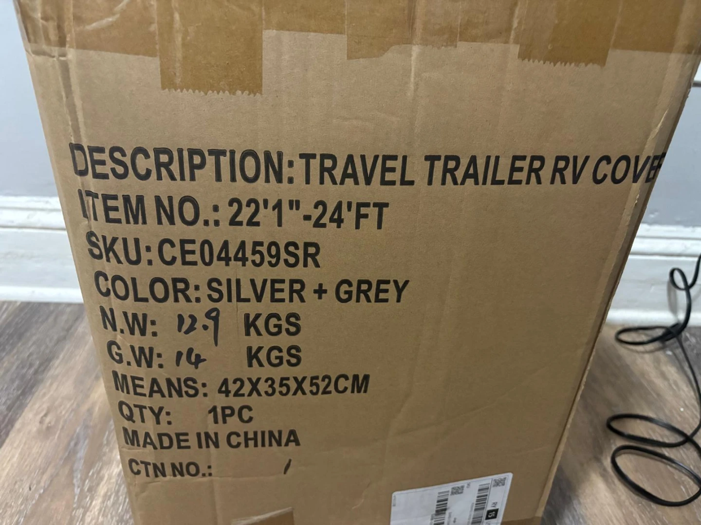 RV Trailer Cover 22'1"-24'FT Silver/Grey