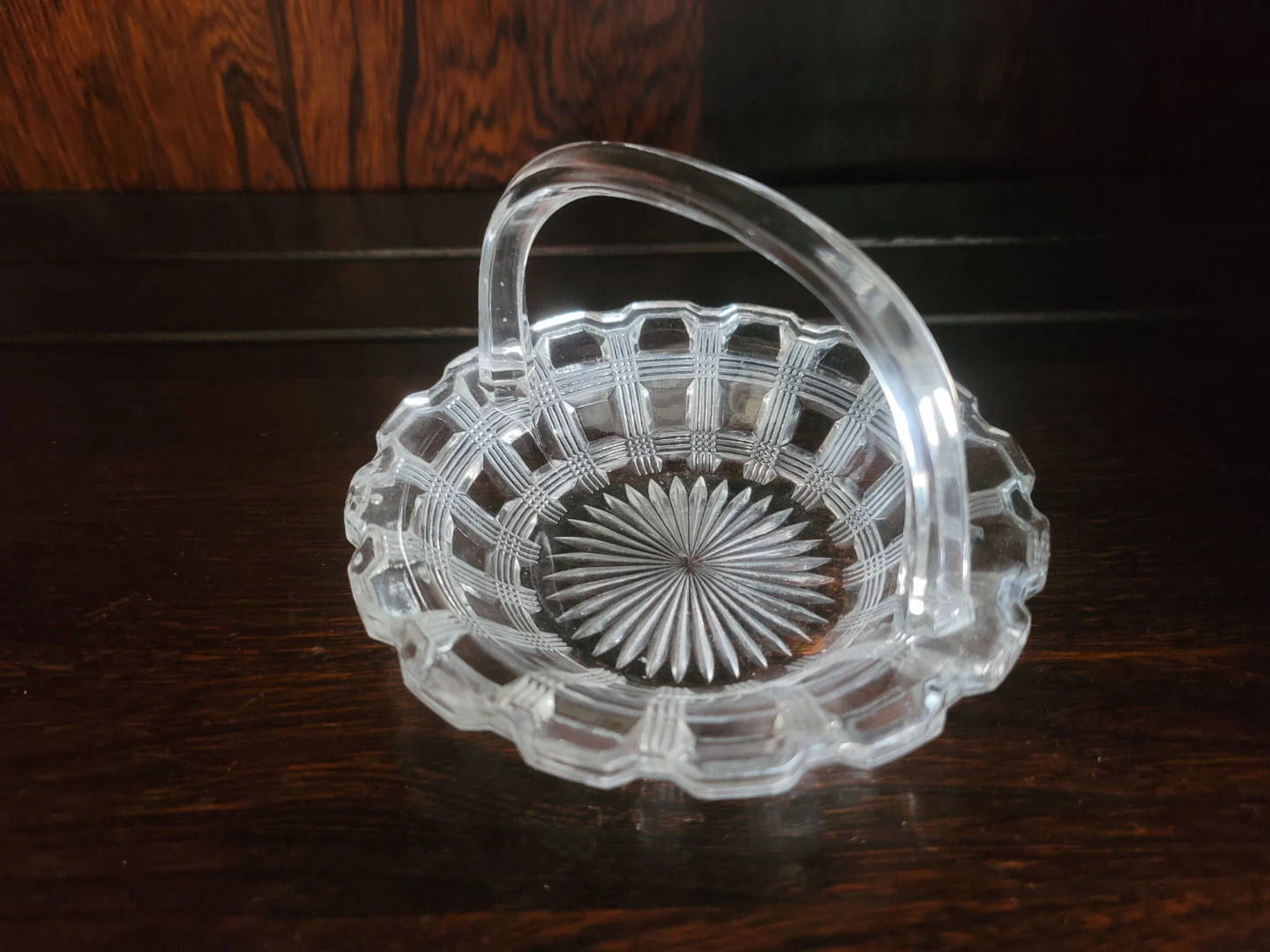 Clear Glass Basket with Handle - photo 2