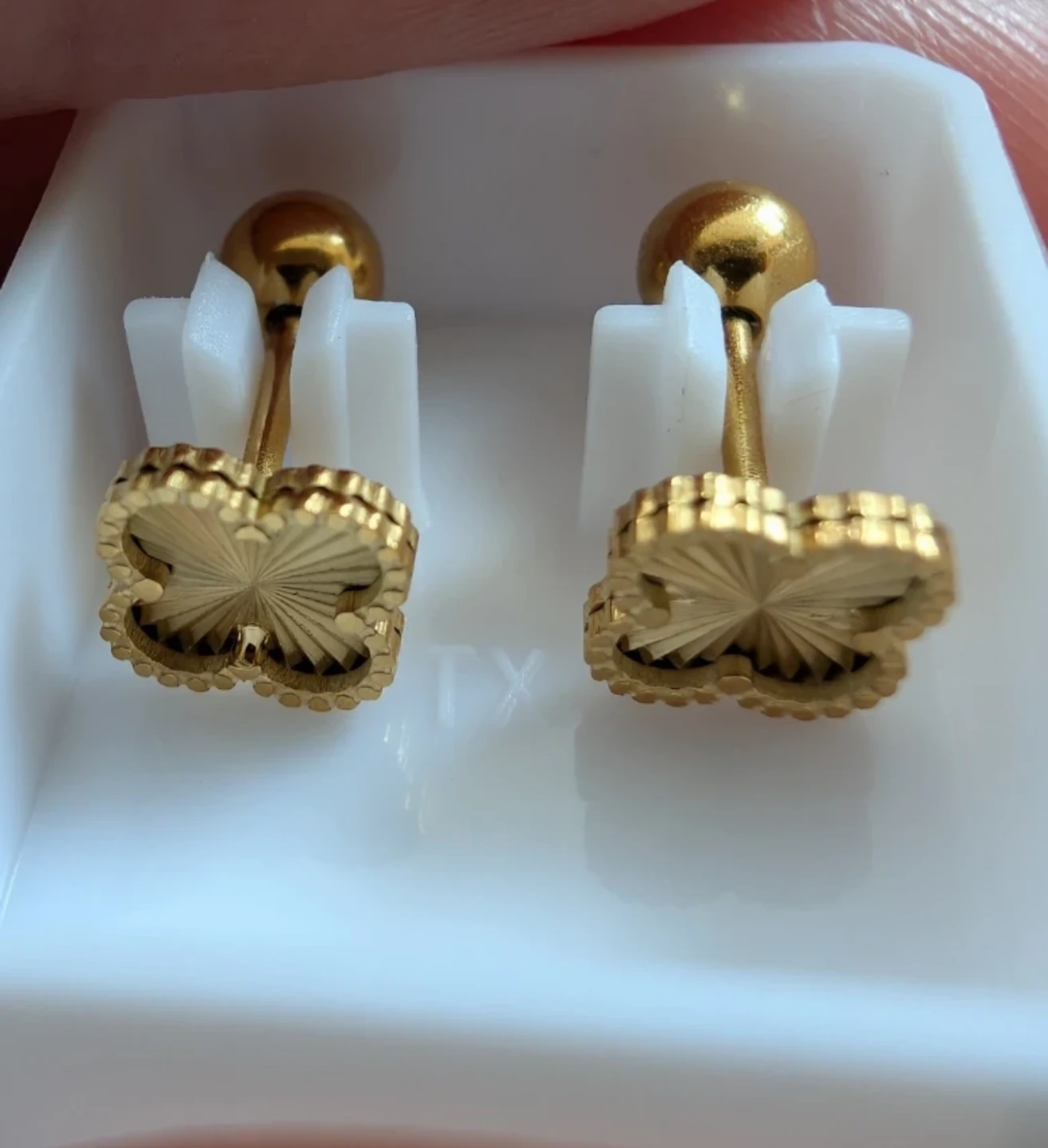 Gold Clover Stud Earrings