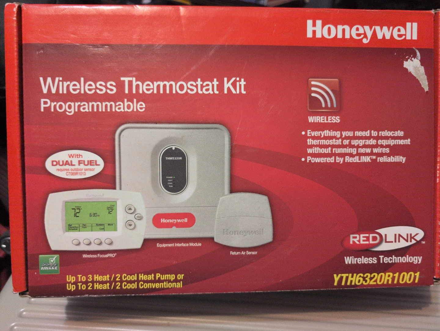 Honeywell Wireless Programmable Thermostat Kit YTH6320R1001