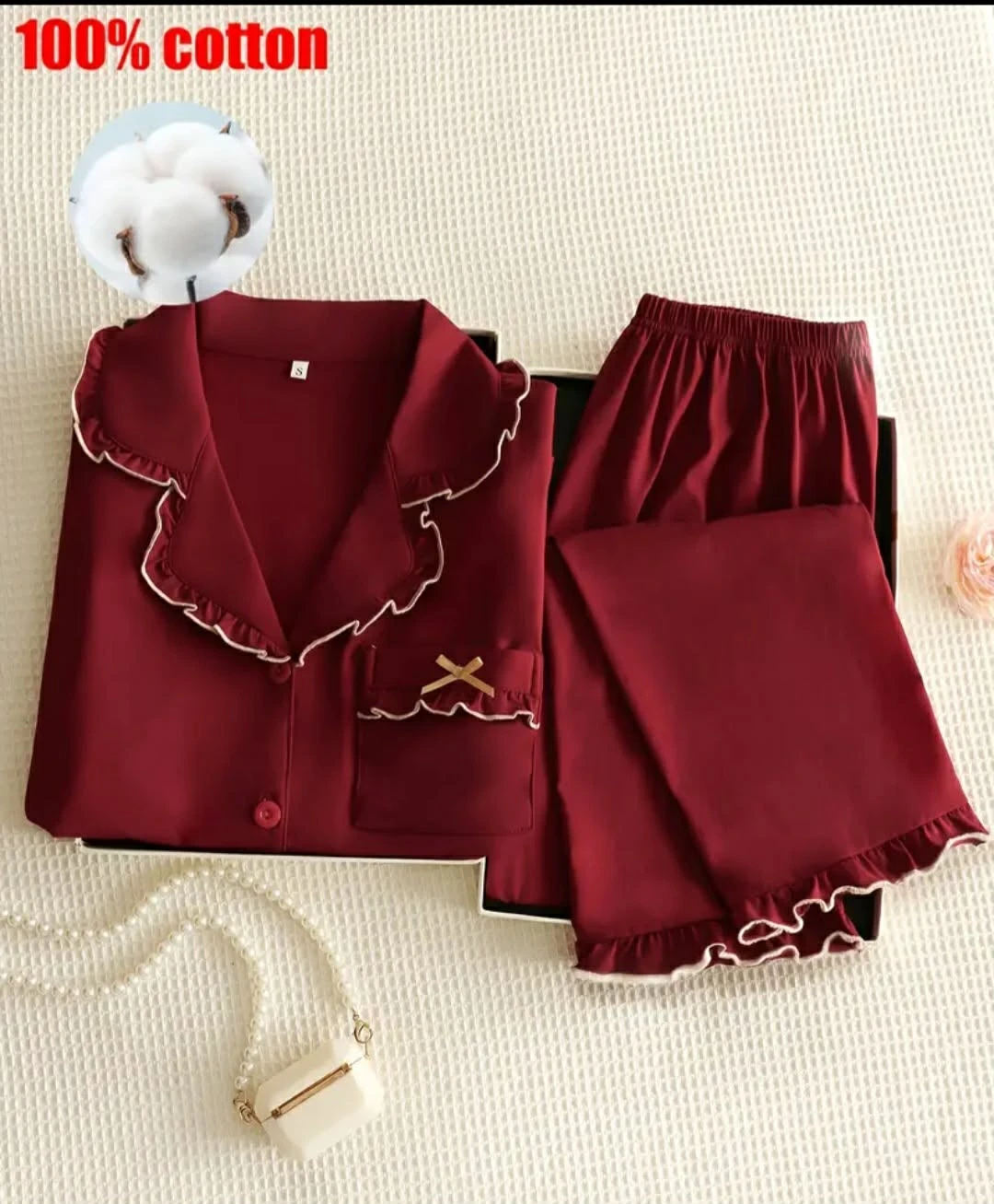 Women's 100% Cotton Pajama Set