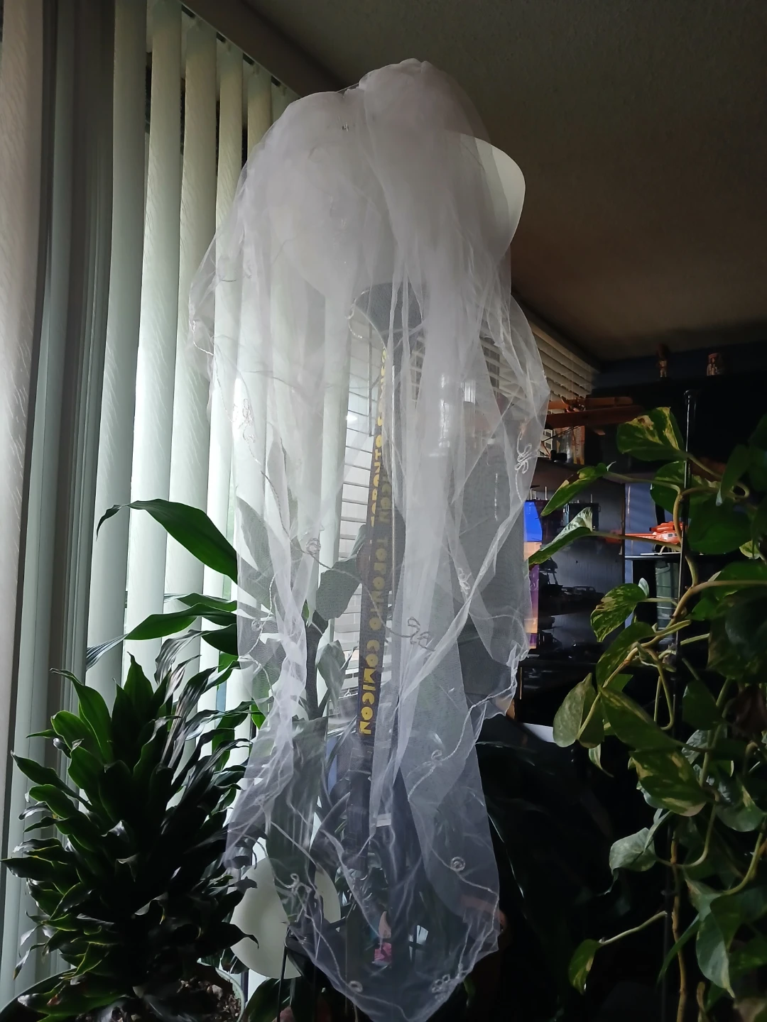 White Wedding Veil with Comb