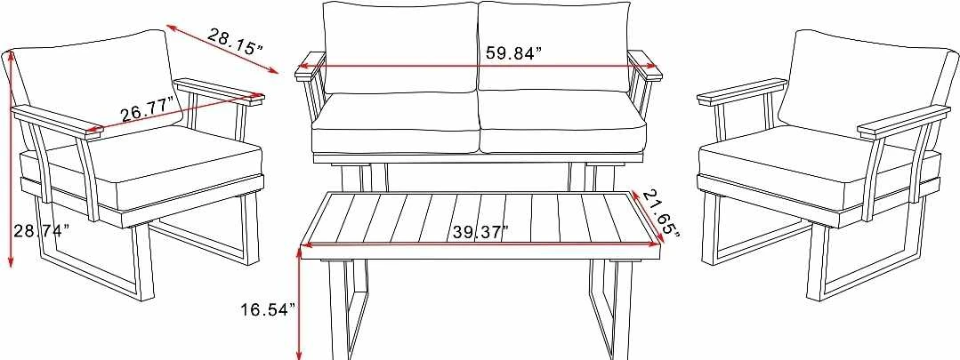 Warehouse sale Outdoor aluminum Furniture Set - photo 4