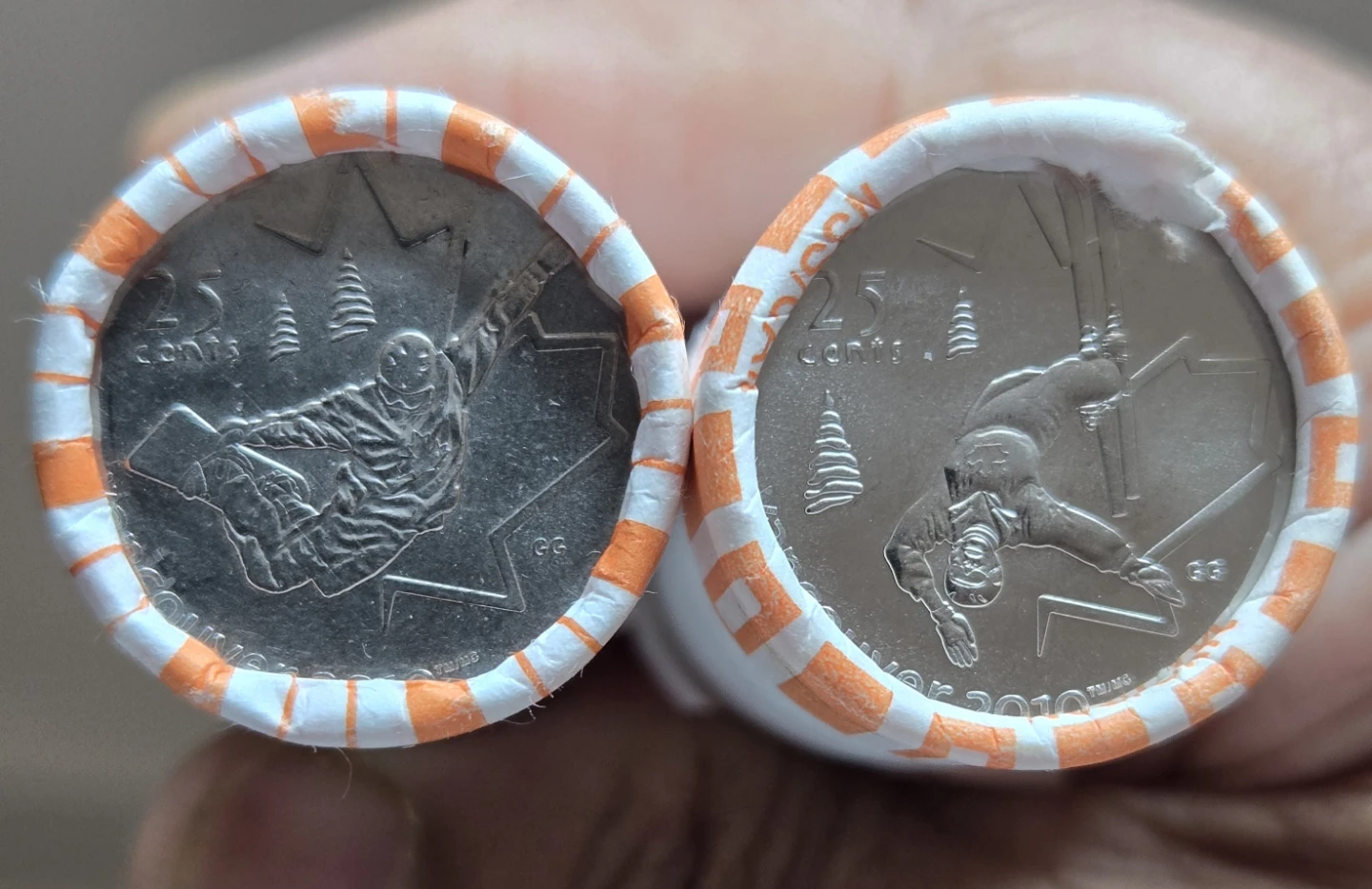 2 Rolls of Canadian 25c Coins