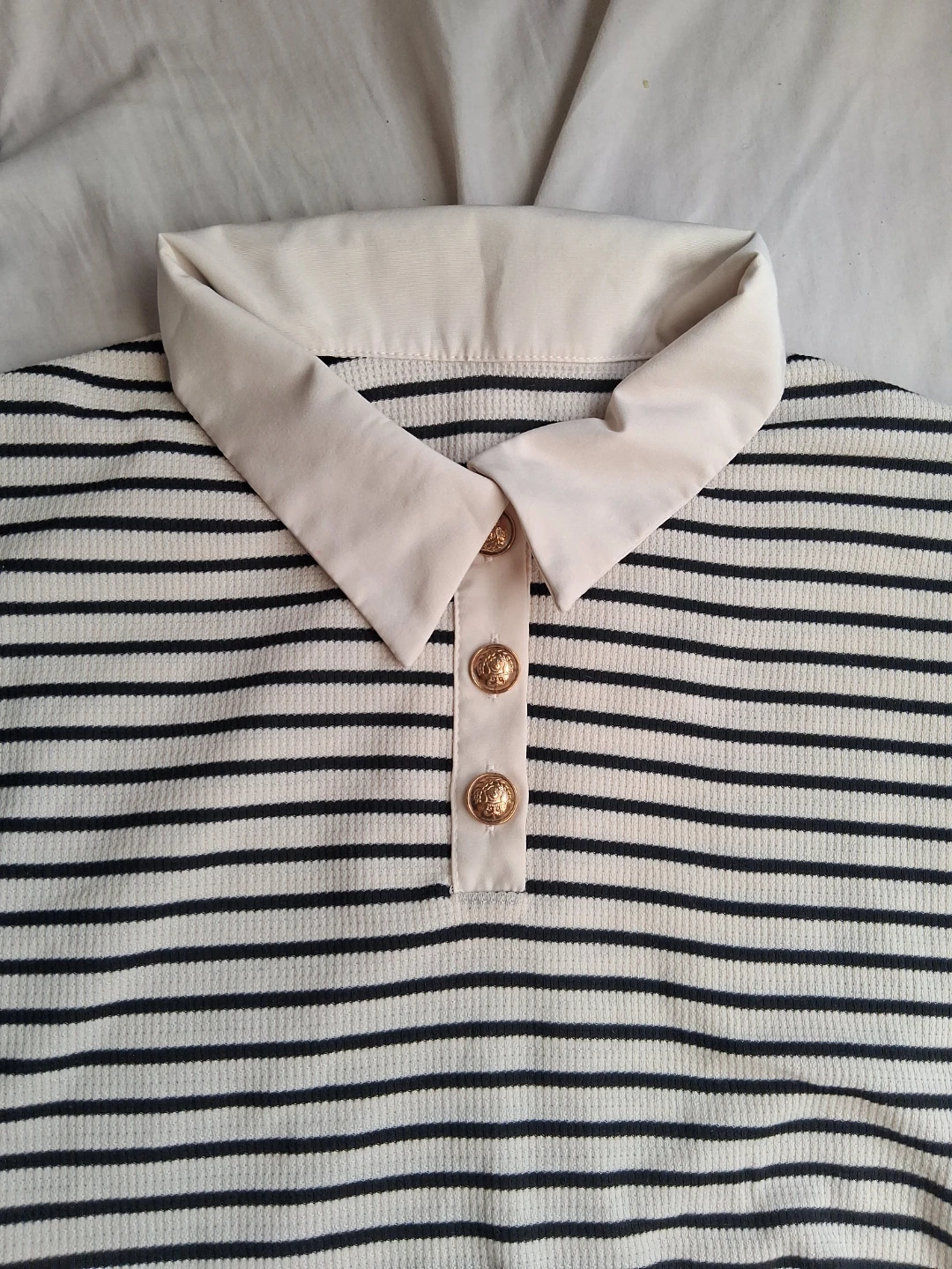 Striped Collared Polo Dress - photo 2