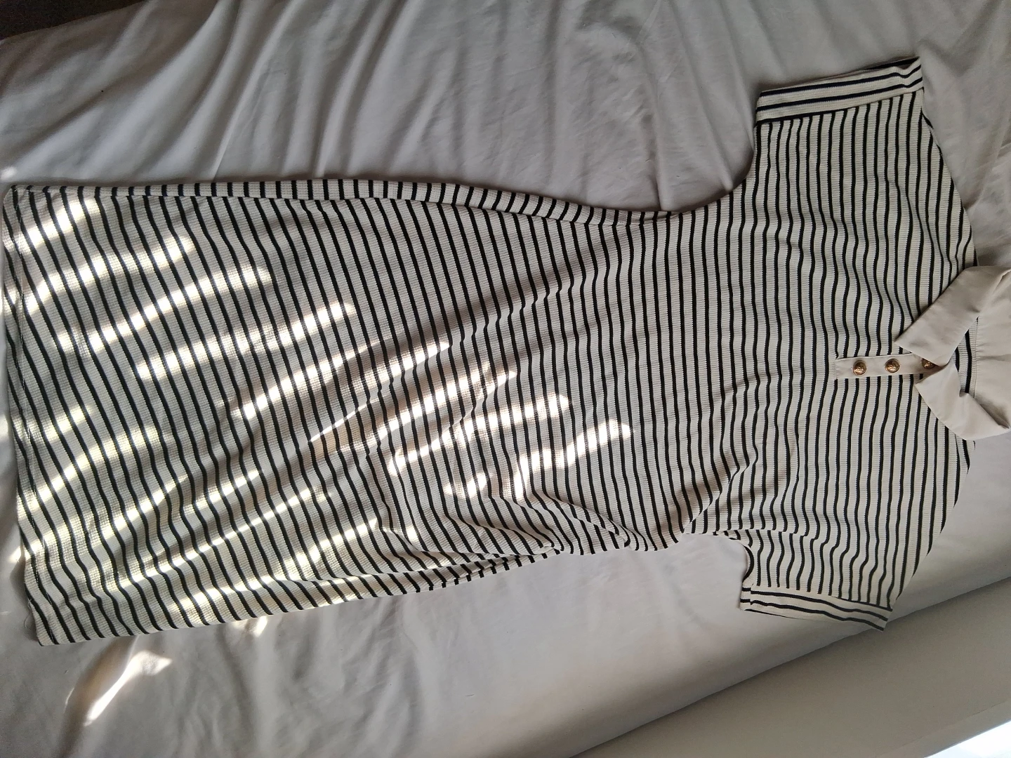 Striped Collared Polo Dress - photo 3