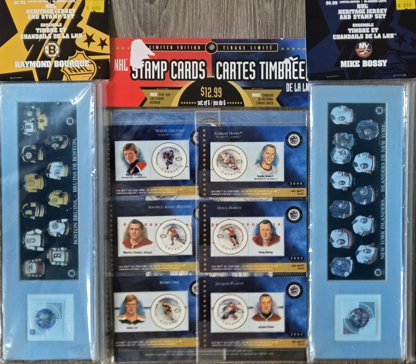 ORR, GRETZKY Vintage Stamp & Jersey Card Collection