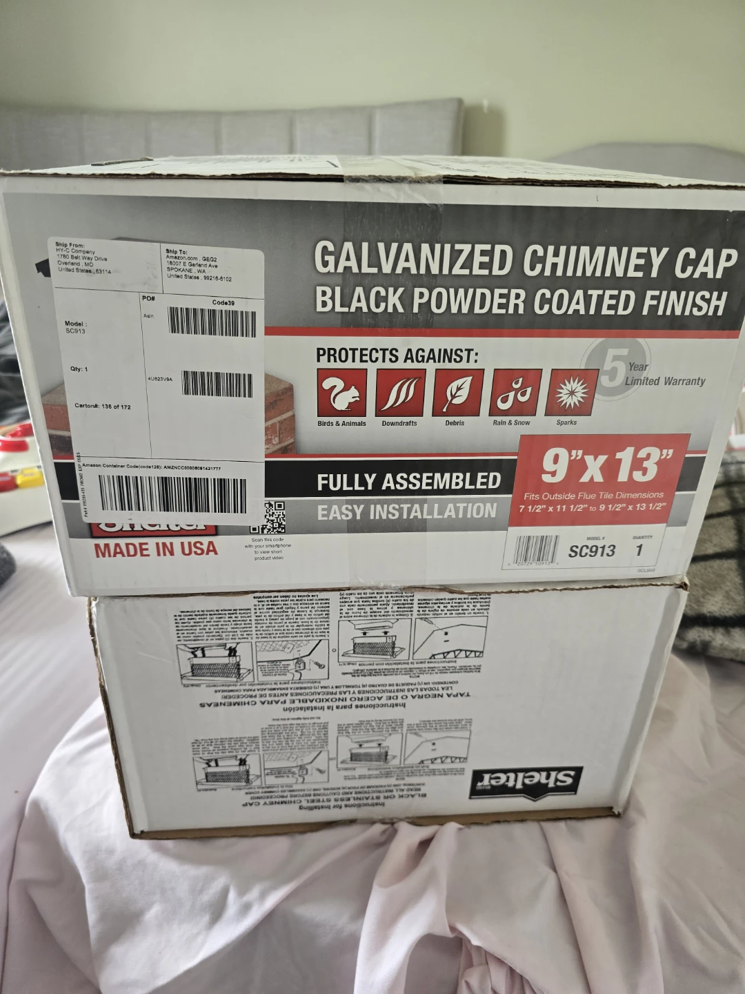 Shelter Galvanized Chimney Cap - Black Powder Coated Finish - photo 2