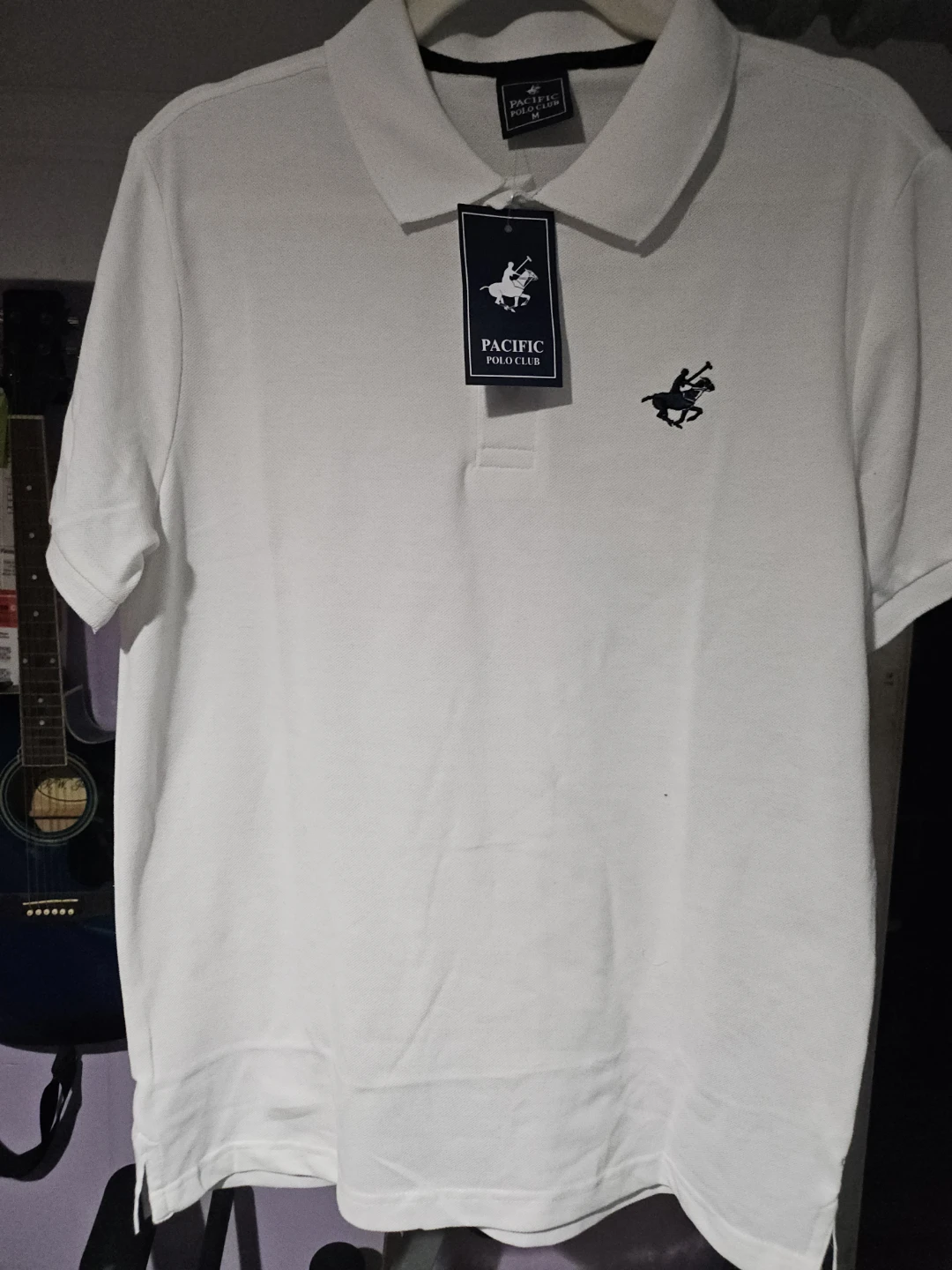 Pacific Polo Club White Polo Shirt - Size M