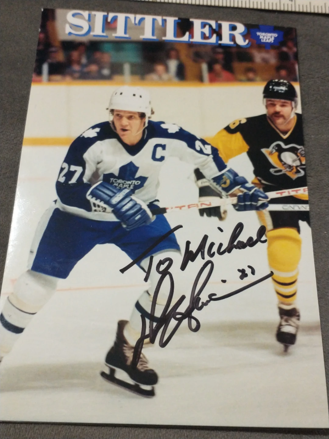 1991 Darryl Sittler Autographed NHL Toronto Maple Leafs Photo