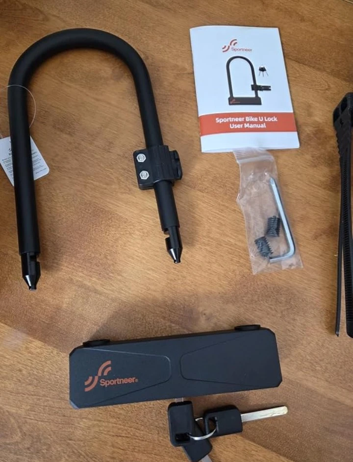 Sportneer Bike U Lock with Mounting Bracket and Keys - photo 3