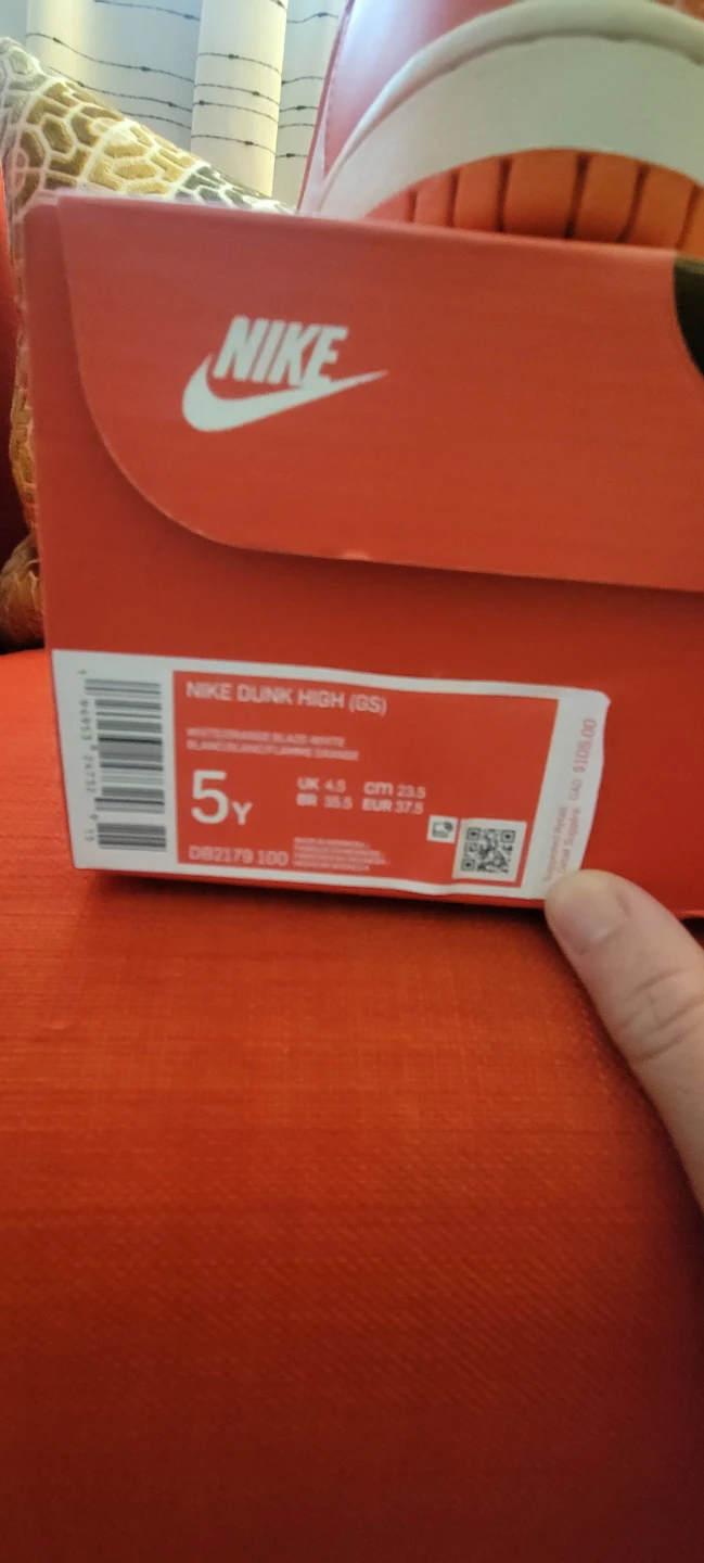 Nike Dunk High (GS) Orange White Sneakers - photo 2