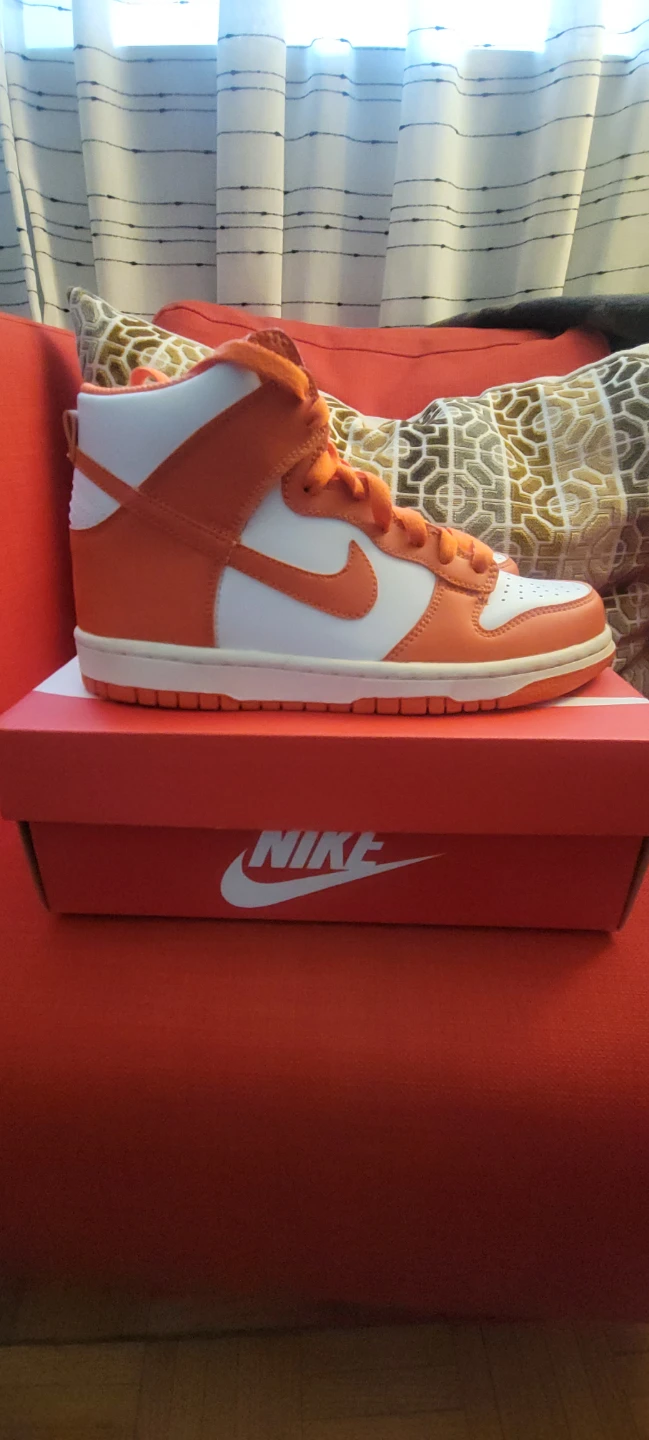 Nike Dunk High (GS) Orange White Sneakers - photo 3