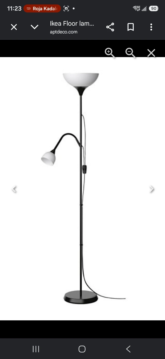 Ikea Floor Lamp with Adjustable Reading Light bulbs included