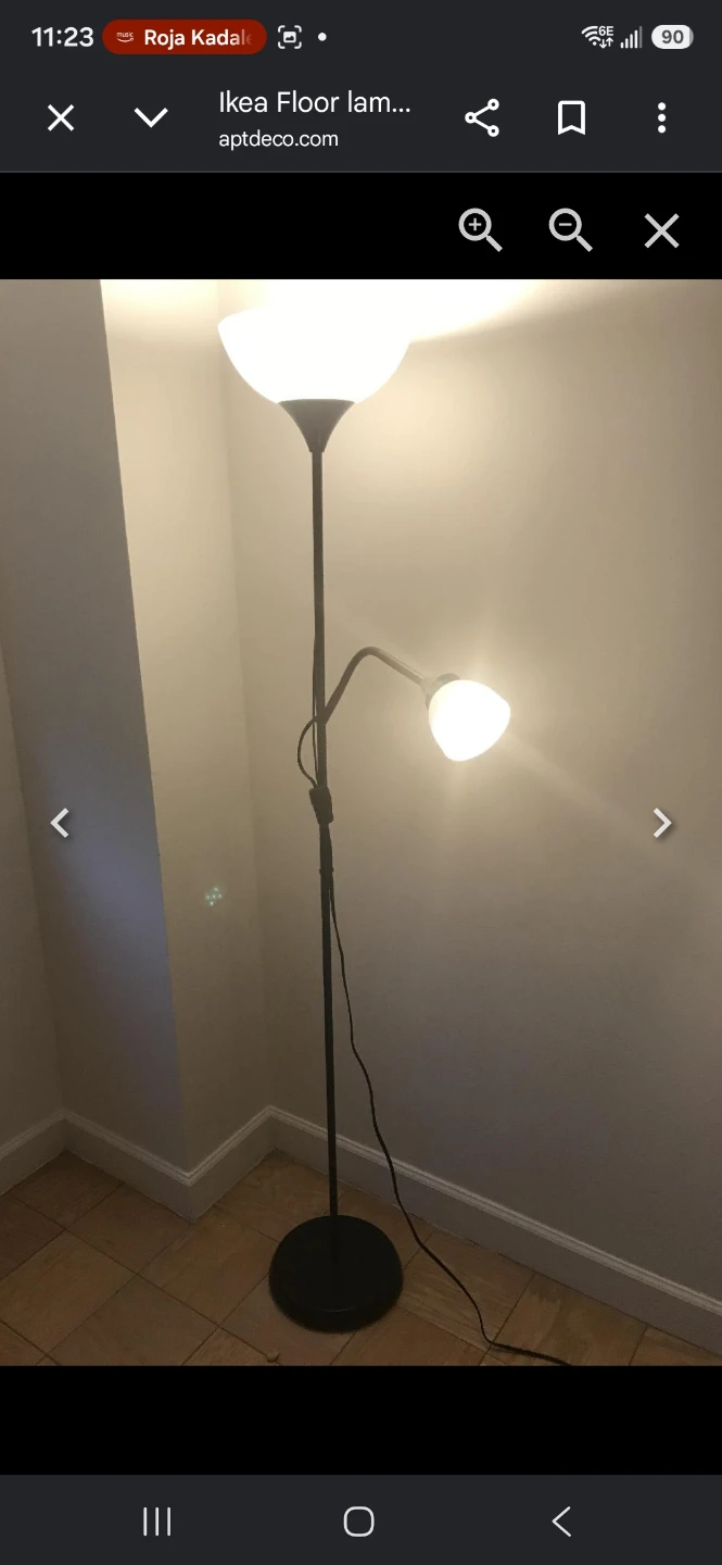 Ikea Floor Lamp with Adjustable Reading Light bulbs included - photo 2