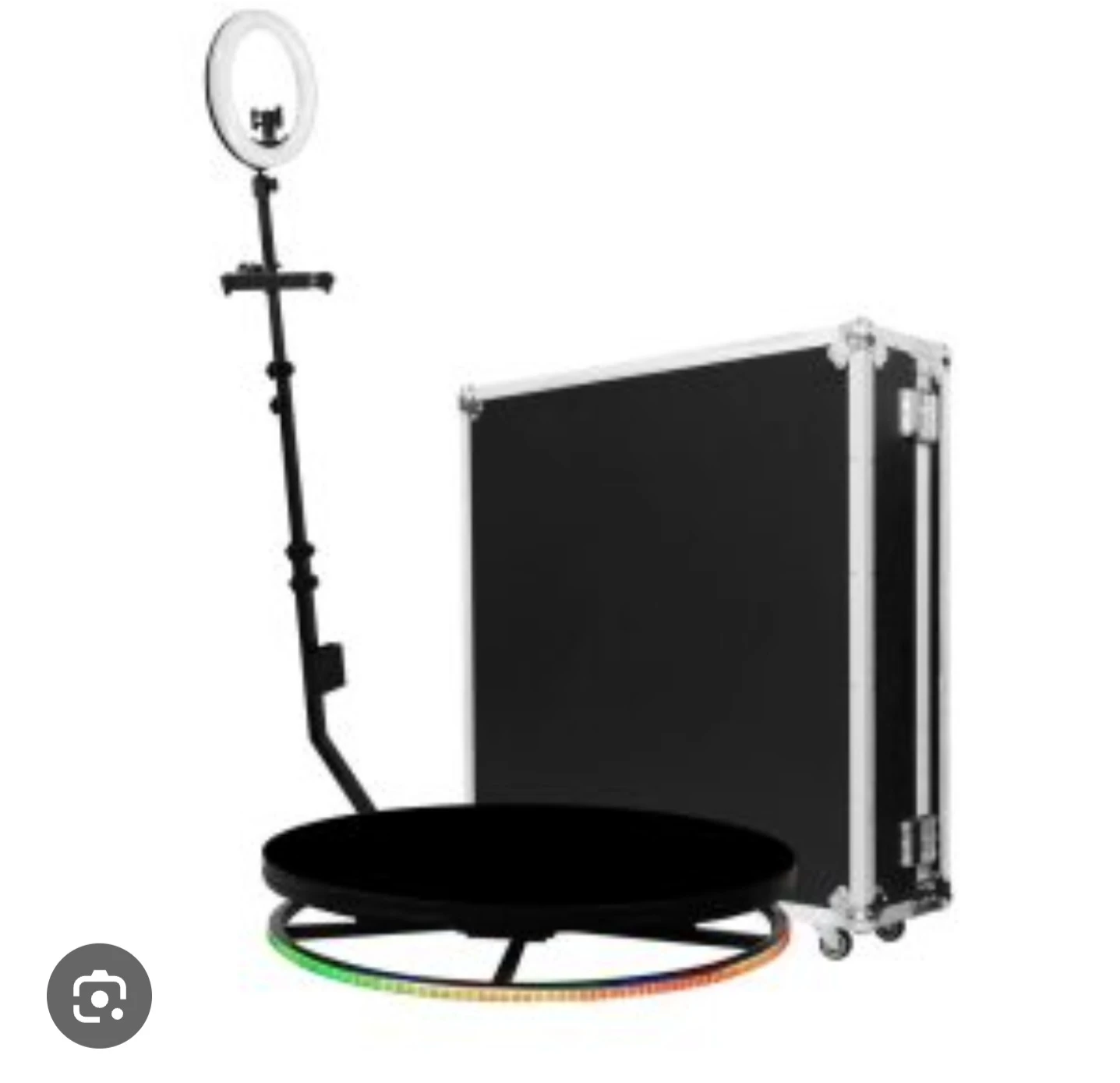 360 Photo Booth Platform with Lighting and Stanchions