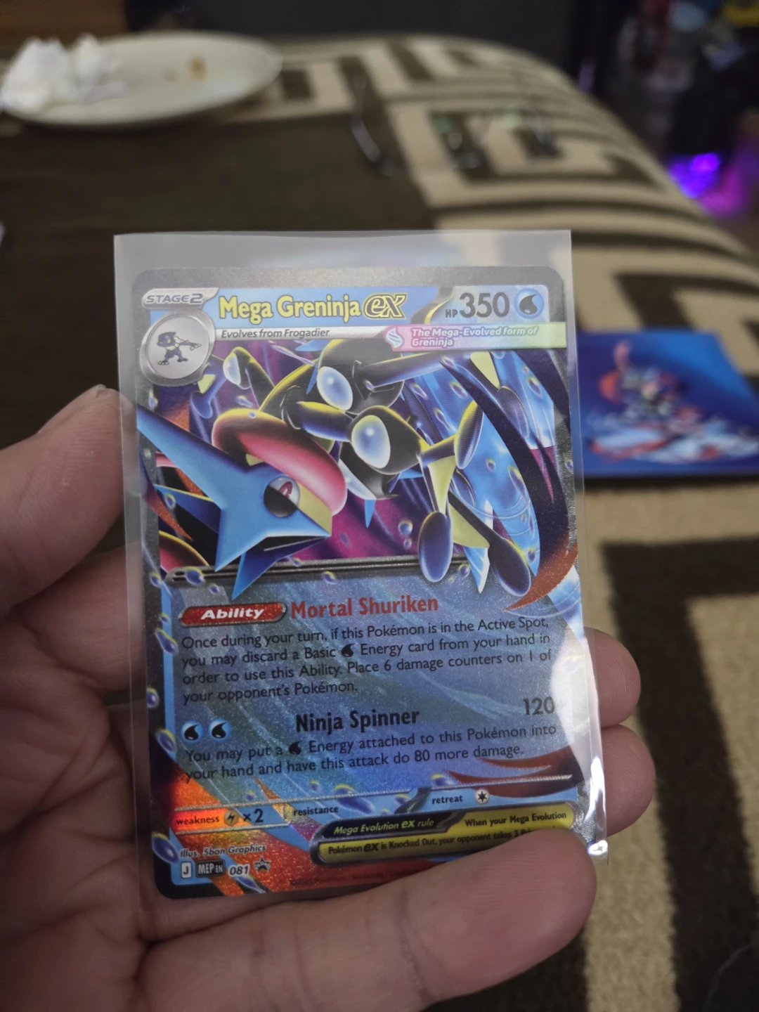 Mega Greninja EX Pokemon Card plus sticker and XL card - photo 2