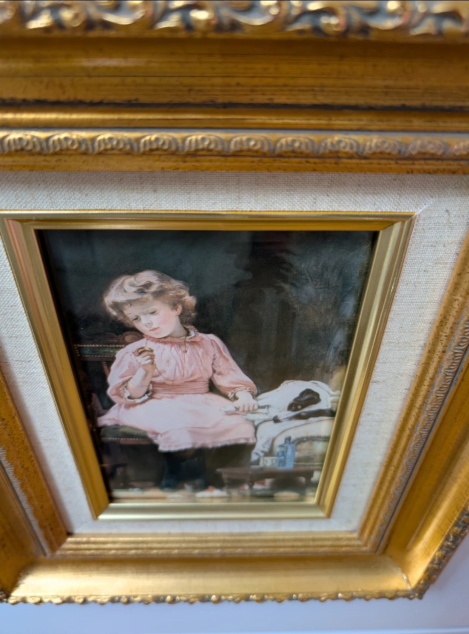 Vintage Ornate Gold Frame with Charles Burton Barber Print - photo 4