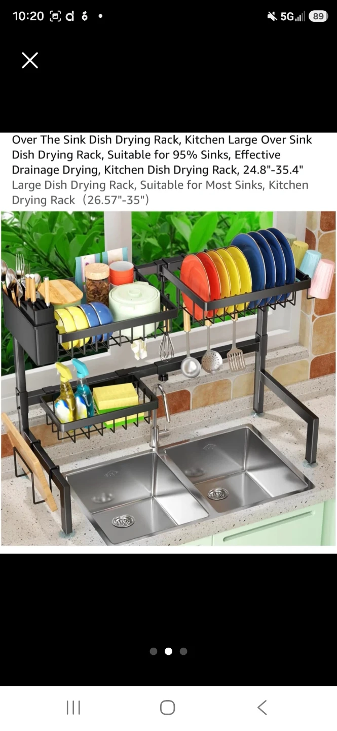 Over The Sink Dish Drying Rack - Black