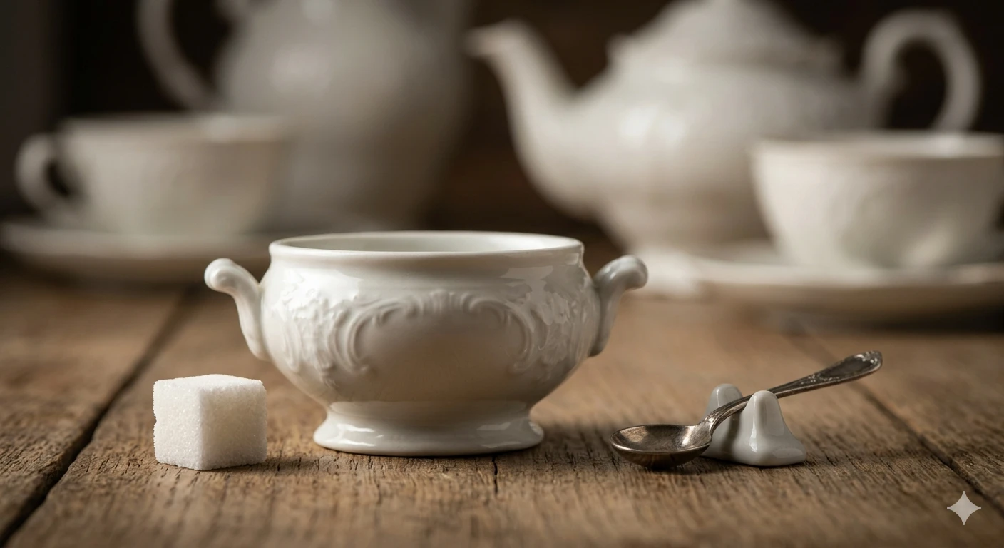 White Ceramic Sugar Bowl - Made in Italy - photo 4