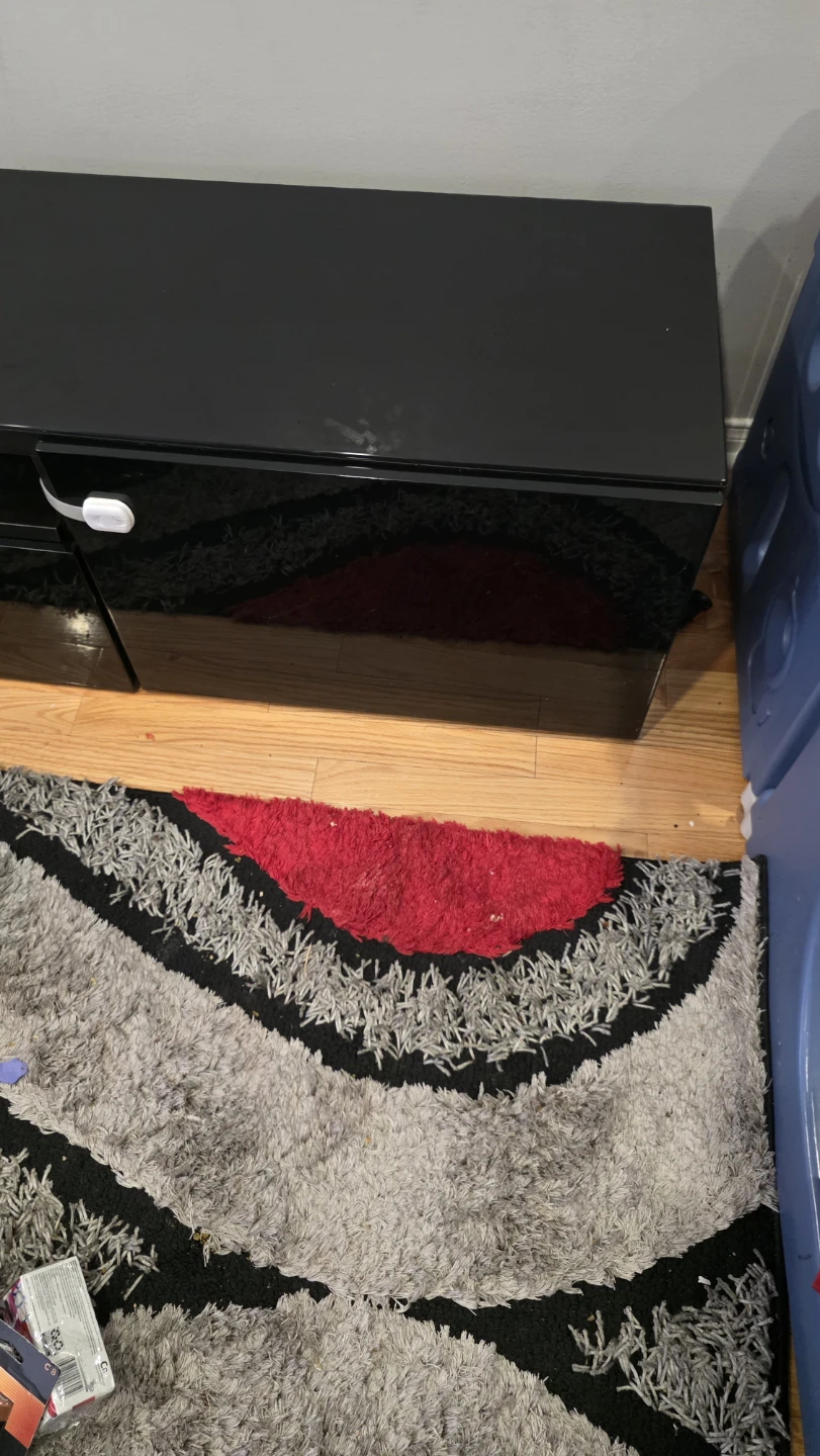 Glossy Black Ikea Tv stand Entertainment Unit with glass top - photo 5