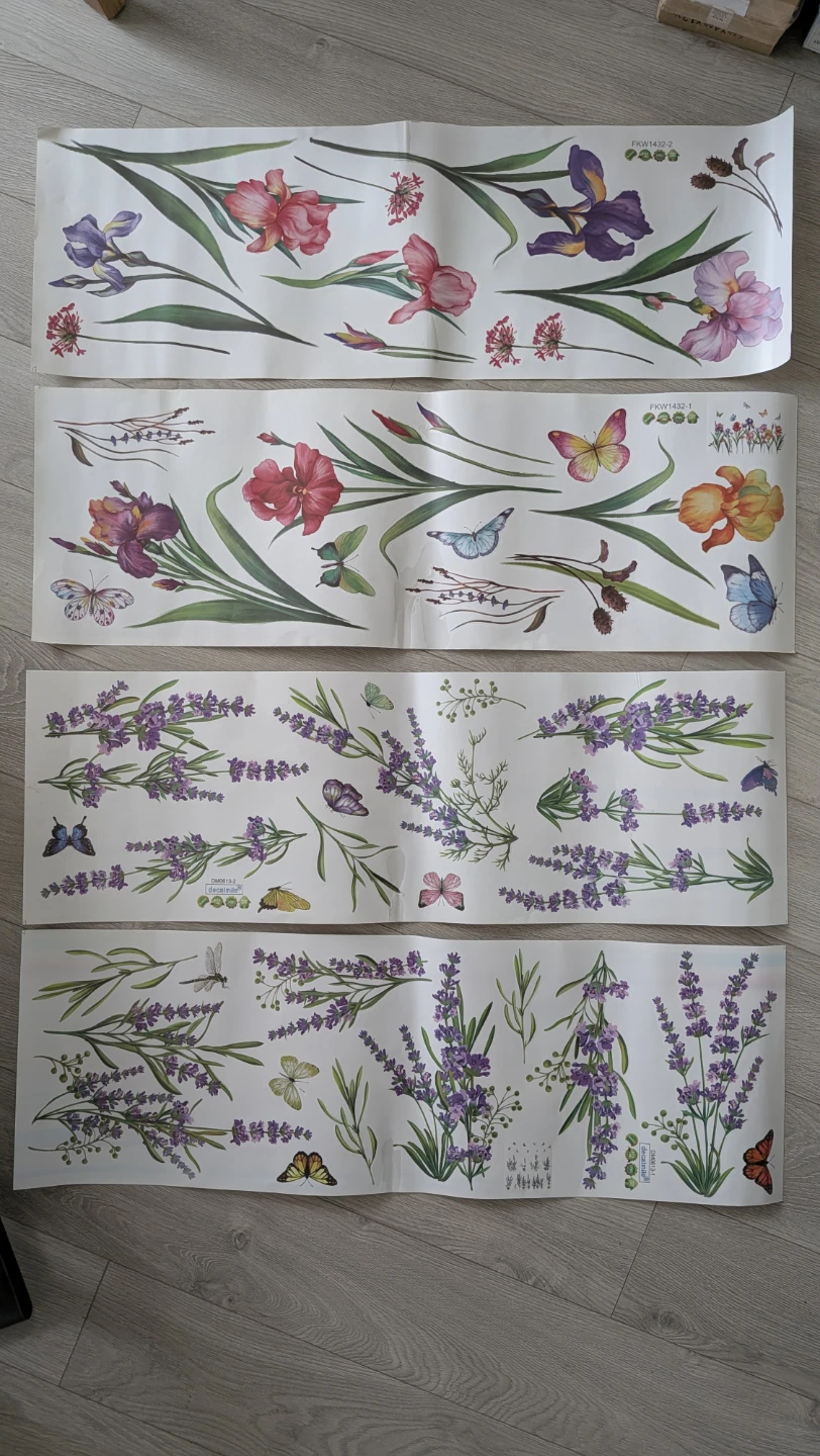 Floral and Butterfly Wall Decals - PVC - price is for all 4