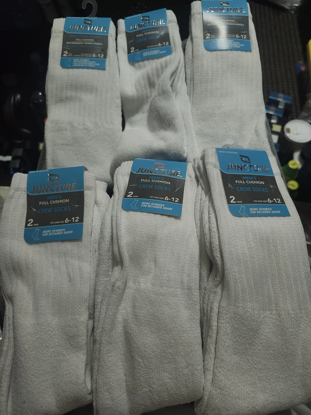 Juncture Men's Full Cushion Crew Socks - Size 6-12