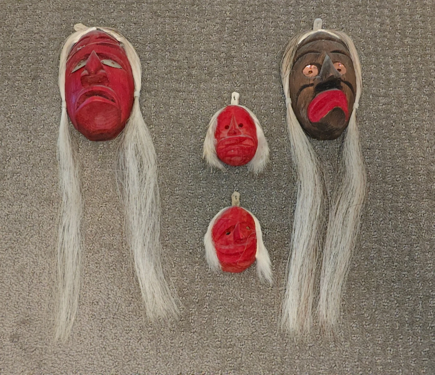 Vintage Hand-Carved Pacific Northwest Coast Style Wooden Masks