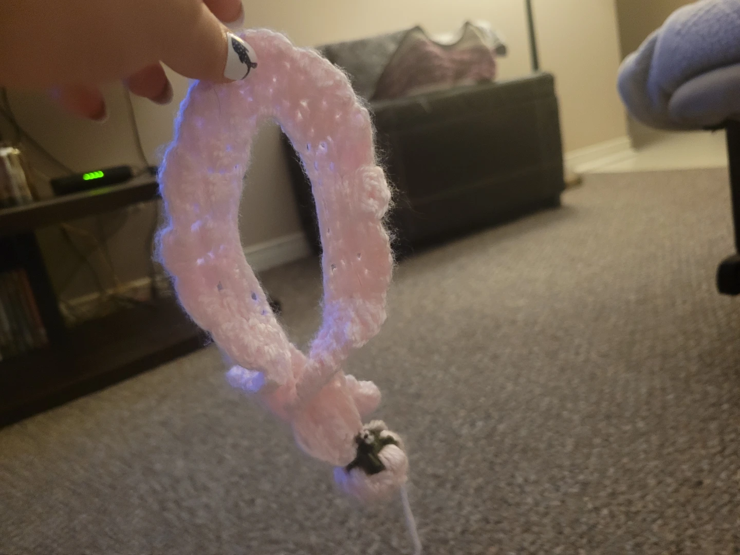 Handmade Pink Crochet Cat Collar - photo 3
