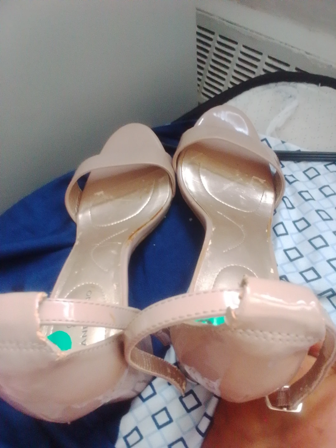 Franco Sarto Beige Patent Heels