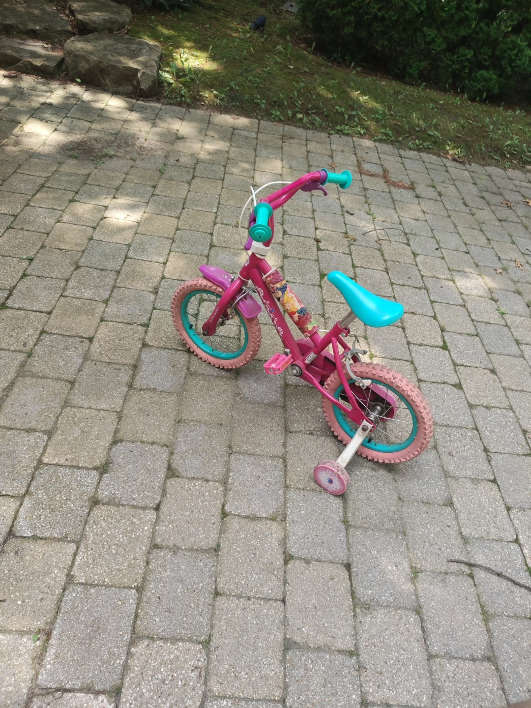 Pink Disney Princess Kids' Bicycle with Training Wheels