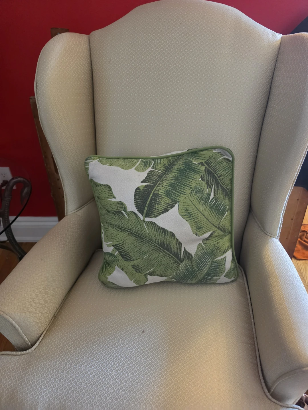 Decorative Accent Pillow - Tropical Leaf Print