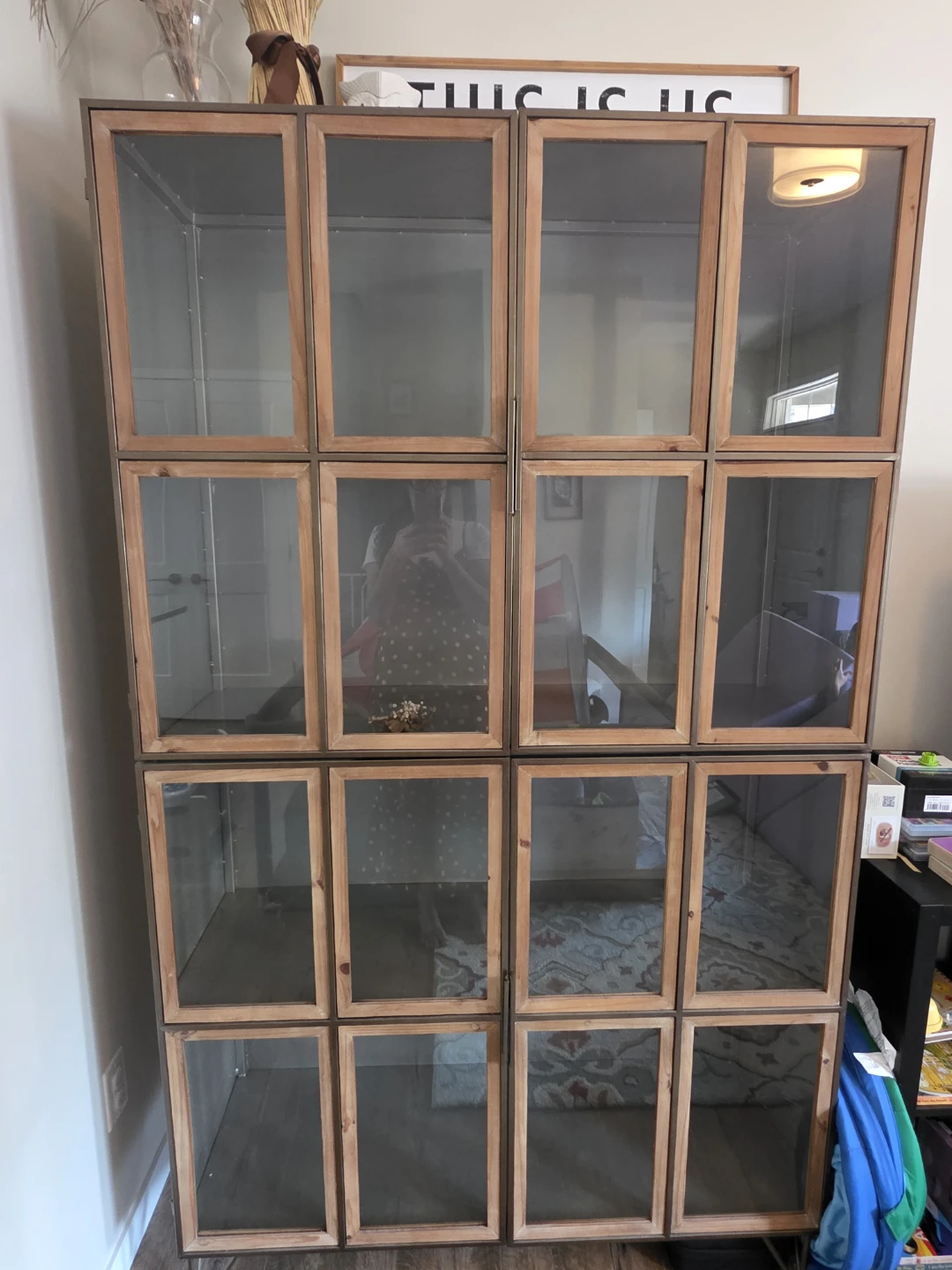 Metal Display Cabinet with Glass Doors